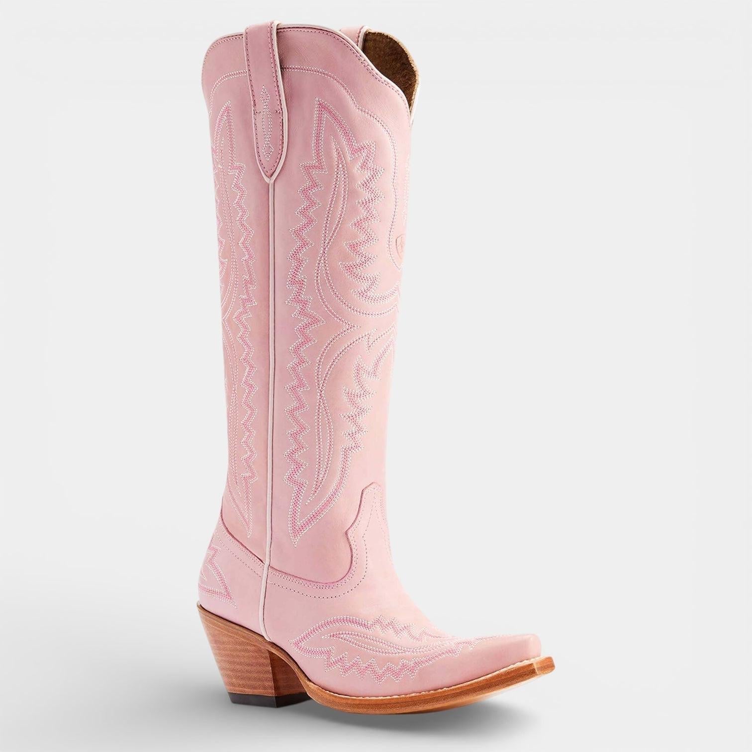 Knee High Vegan Leather Cowboy Boots for Women - Western Block Heel Design for Casual Wear - Image 5
