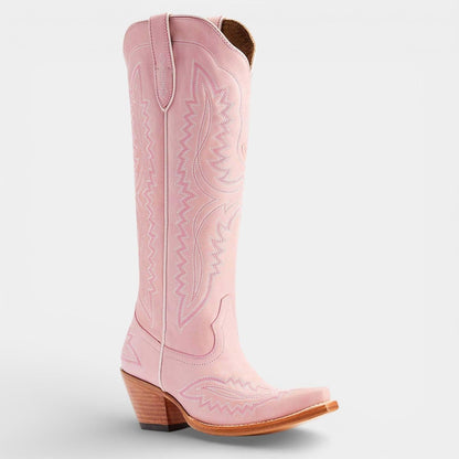 Knee High Vegan Leather Cowboy Boots for Women - Western Block Heel Design for Casual Wear - Image 5
