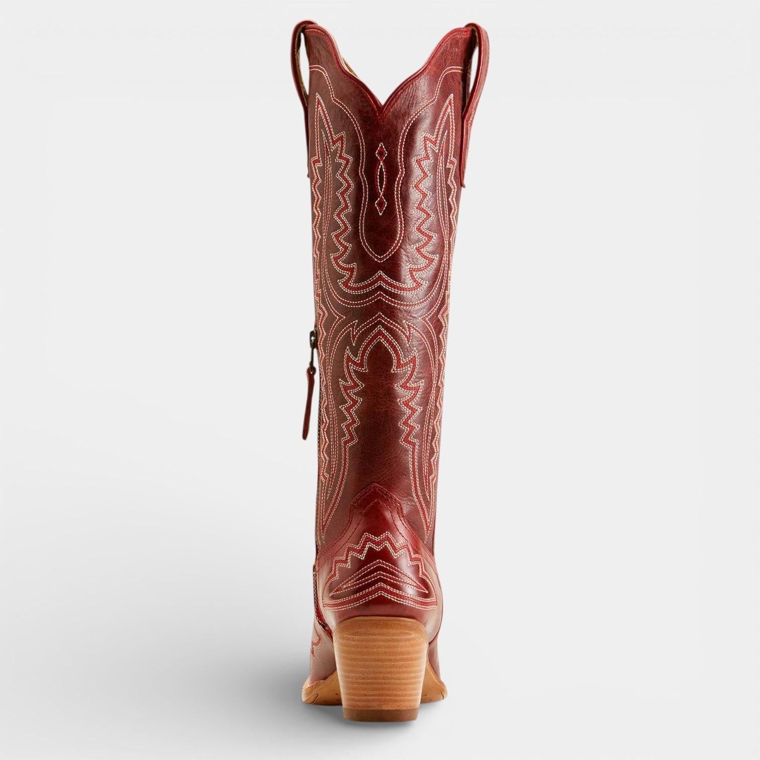 Knee High Vegan Leather Cowboy Boots for Women - Western Block Heel Design for Casual Wear - Image 11