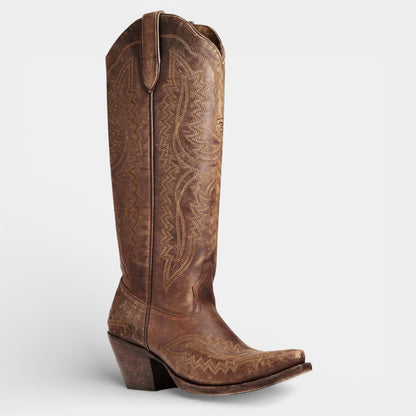 Knee High Vegan Leather Cowboy Boots for Women - Western Block Heel Design for Casual Wear - Image 13