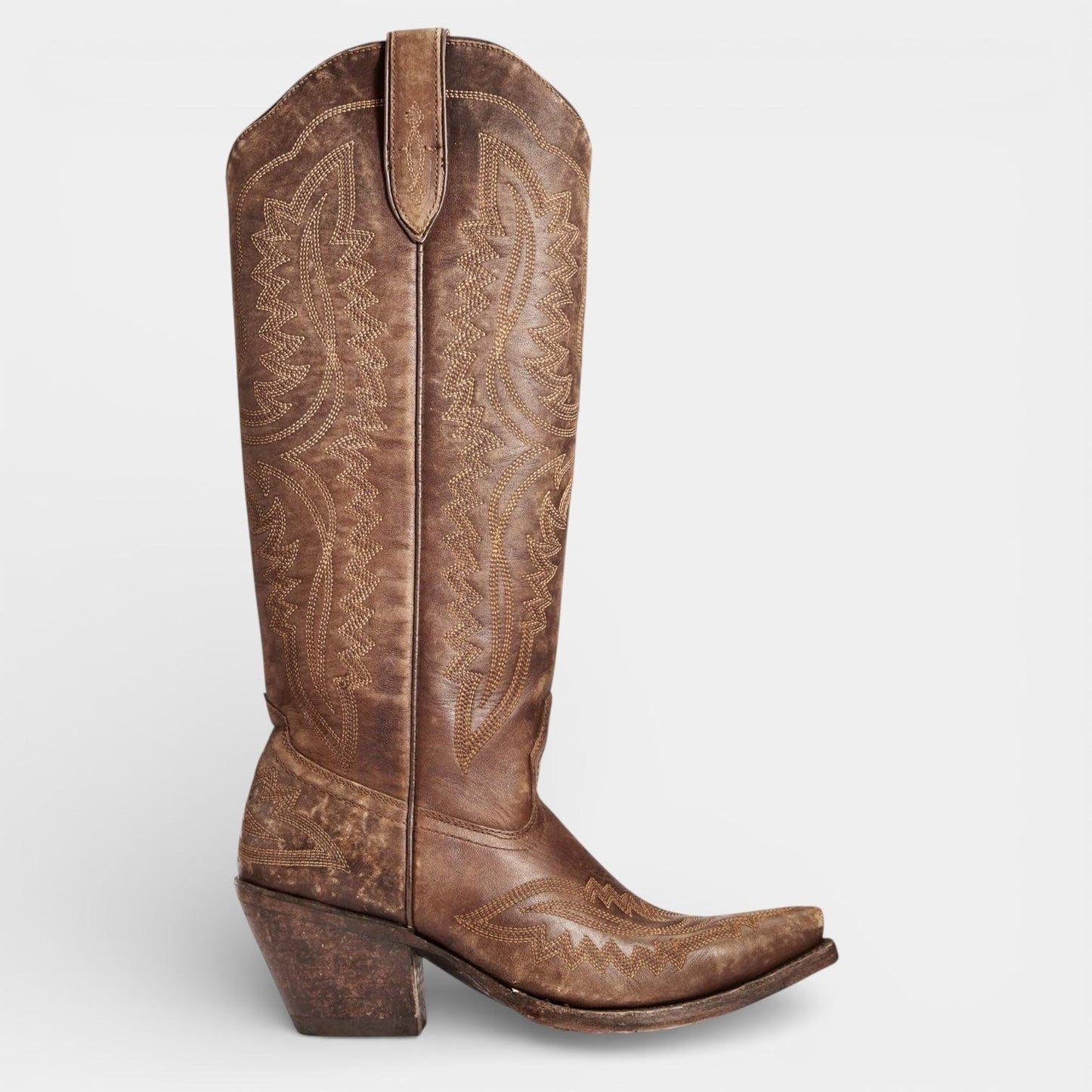 Knee High Vegan Leather Cowboy Boots for Women - Western Block Heel Design for Casual Wear - Image 15