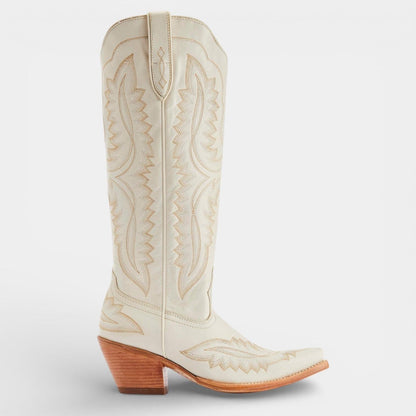 Knee High Vegan Leather Cowboy Boots for Women - Western Block Heel Design for Casual Wear - Image 20