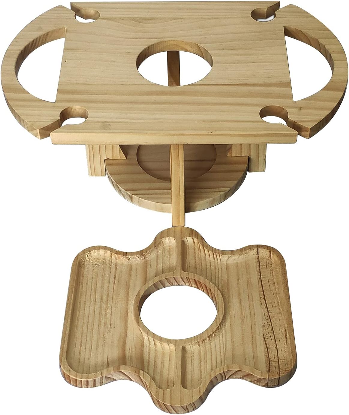 Wooden Wine Picnic Table | Folding Bottle Holder Outdoor Entertaining-Table-Sasha Sydney